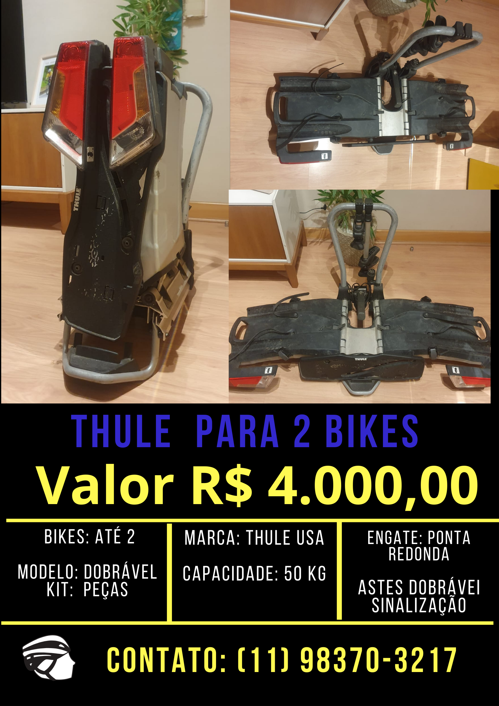 TRANSPORTADOR THULE PARA 2 BIKES